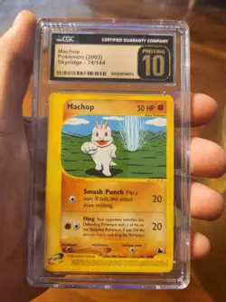 (POP 2) CGC 10 PRISTINE Pokemon 2003 Machop 74/144 Skyridge Card - Image 2