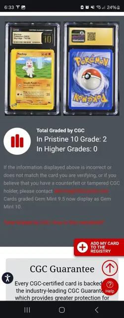 (POP 2) CGC 10 PRISTINE Pokemon 2003 Machop 74/144 Skyridge Card - Image 4