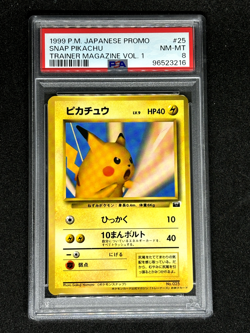 1999 Pokemon Japanese Promo SNAP PIKACHU Trainer Card Magazine Vol-1 PSA8 NM-MT - Image 1