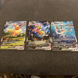 Jumbo Promo Flareon, Jolteon & Vaporeon VMAX Pokemon Cards Evolving Skies - Image 1
