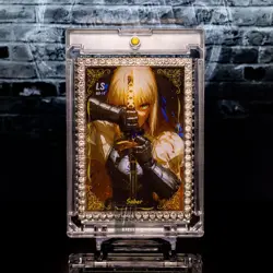 Saber Artoria Pendragon Silver Metal Framed Card Jewel Encrusted Fate/Stay Night - Image 1