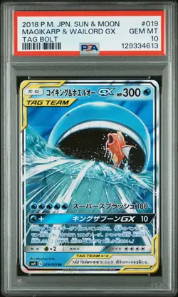 PSA 10 Magikarp & Wailord Gx 019/095 Tag Bolt Pokemon Japanese Card - Image 1