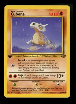 #3 1st Edition Cubone 50/64 Jungle 1999 WOTC Pokemon Card TCG - Image 1