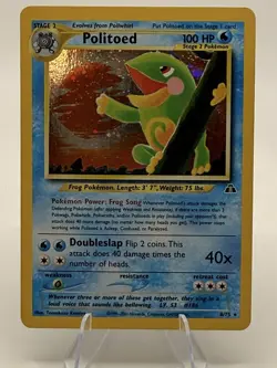 Pokemon TCG Politoed Neo Discovery Holo Card 8/75 WOTC - Image 1