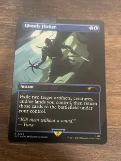 Magic MTG - Ghostly Flicker (Rainbow Foil) - Tsushima Secret Lair Drop - Image 1