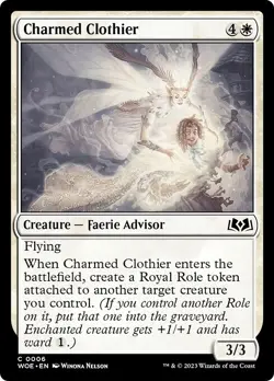 CHARMED CLOTHIER x4 mtg NM Wilds of Eldraine 4 Common - Image 1