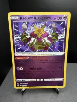 Pokemon TCG SWSH Silver Tempest Radiant Alakazam 059/195 Ultra Rare NM! - Image 1