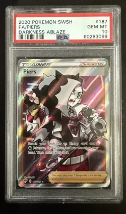 Pokemon TCG Piers Darkness Ablaze 187/189 Holo Full Art- PSA 10! - Image 1