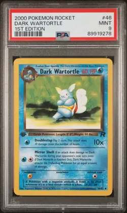 2000 Pokemon Rocket - Dark Wartortle 1st Edition 46/82 PSA 9 - Image 1