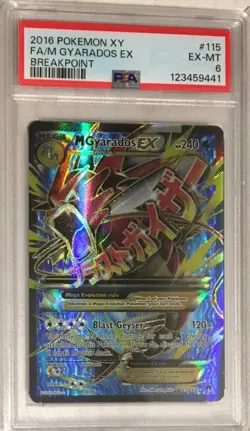 2016 Pokemon XY Breakpoint PSA 6 Mega M Shiny Gyarados EX FULL ART Holo #115 - Image 1
