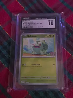 2023 Pokemon Scarlet & Violet 151 Bulbasaur 001/165 Best Buy Promo CGC 10 GEM MT - Image 1