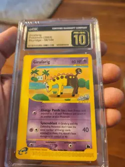 (POP 6) CGC 10 PRISTINE Girafarig 58/144 Skyridge Pokemon Black Label 2003 - Image 2