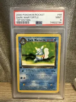 Pokemon 1st EDITION Dark Wartortle #46/82 - 2000 Team Rocket Set - PSA 9 (MINT)! - Image 1