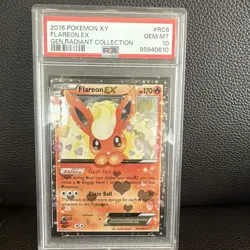 2016 Pokemon XY Flareon EX Generations Radiant Collection RC6/RC32 PSA 10 - Image 1