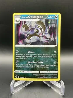 Galarian Obstagoon 161/264 Fusion Strike Cosmos Holo Rare Pokemon TCG NM/M - Image 1
