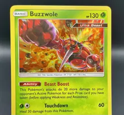 Buzzwole 21/236 Sun & Moon: Cosmic Eclipse (2019) Holo Rare Pokemon TCG NM/M - Image 3