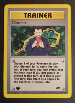 Pokemon TCG Giovanni 104/132 Gym Challenge 1st Edition Regular Non-Holo Rare LP - Image 1