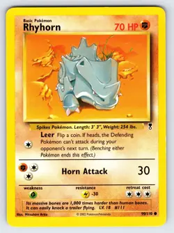 Rhyhorn 90/110 2002 Legendary Collection Pokemon Card TCG WOTC Vintage - VLP - Image 1