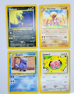 Neo Revelation Lot (4) Vintage Pokemon Cards *NM* - Piloswine, Snubbull, Murkrow - Image 1