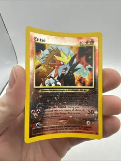 Entei #34 Black Star Promo Reverse Holo Rare Vintage Pokemon Card LP - Image 2