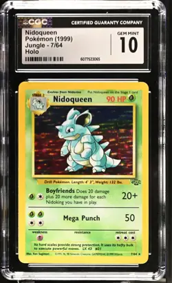 CGC 10 Nidoqueen 7/64 Holo Jungle Pokemon Card - Image 1