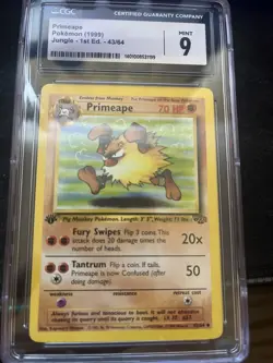 PRIMEAPE 1999 POKEMON JUNGLE 1ST EDITION CARD 43/64 - CGC MINT 9 - Image 1
