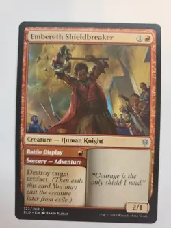 MTG Magic The Gathering Card Embereth Shieldbreaker Creature Human Knight Red - Image 1
