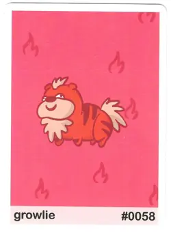 Pack Fresh Pookiemoot GROWLIE #0058 GROWLITHE Derp Pokemon Fan Art Card - Image 1