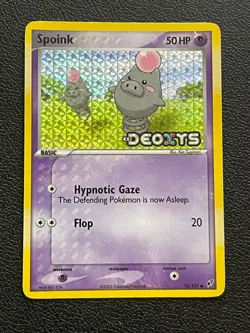 POKEMON SPOINK #76/107 COMMON EX DEOXYS STAMPED HOLOFOIL VLP CARD - Image 3