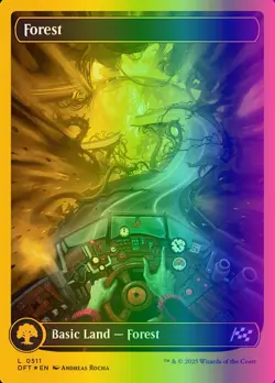 MTG Magic the Gathering Forest (511/579) Aetherdrift NM FOIL - Image 1