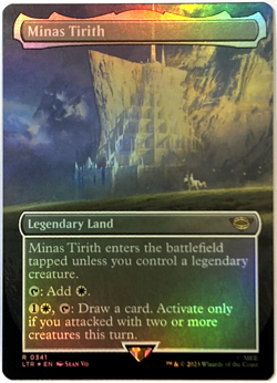 MTG Minas Tirith *BORDERLESS FOIL* The Lord of the Rings 0341 Pack Fresh - Image 1