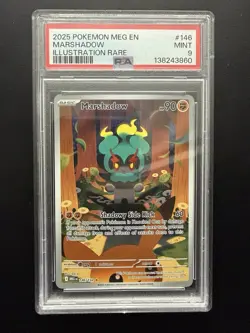Pokemon 2025 Mega Evolution Marshadow #146/132 Illustration Rare PSA 9 - Image 1