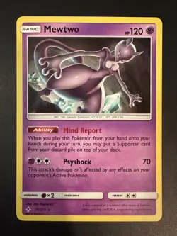Mewtwo 75 Pokemon TCG Unbroken Bonds 75/214 Mewtwo Non-Holo Rare NM - Image 1