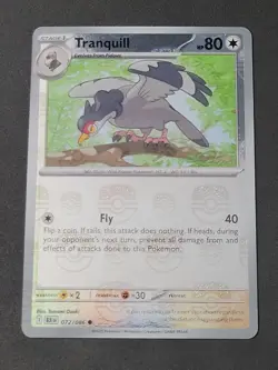 Tranquill 072/086 NM Master Ball Common - Black Bolt Pokemon TCG - Image 1