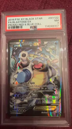 2016 POKEMON XY BLACK STAR PROMO BLASTOISE EX #XY122 HOLO PSA 7 NM #120011638 - Image 1