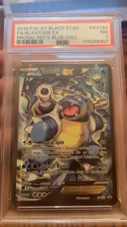 2016 POKEMON XY BLACK STAR PROMO BLASTOISE EX #XY122 HOLO PSA 7 NM #120011638 - Image 2