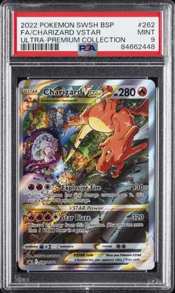 2022 POKEMON SWSH BLACK STAR PROMO #262 FULL ART/CHARIZARD VSTAR PSA 9 - Image 1