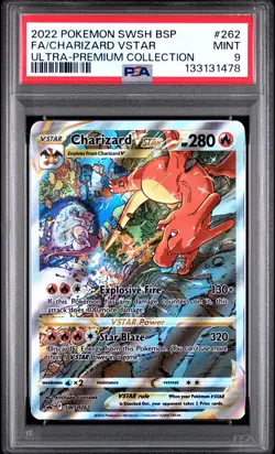 2022 POKEMON SWSH BLACK STAR PROMO #262 FULL ART/CHARIZARD VSTAR PSA 9 - Image 1