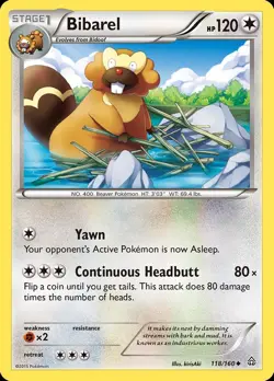 Pokemon Bibarel (118/175) Primal Clash LP REVERSE HOLO - Image 1