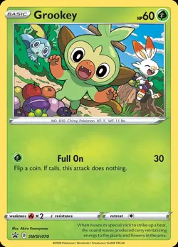 Pokemon Grookey (SWSH070/323) SWSH Black Star Promos LP HOLO - Image 1