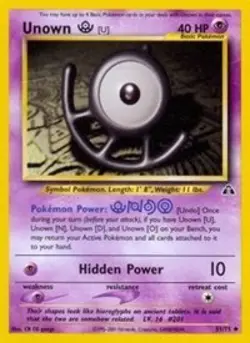 Pokemon Unown U (51/75) Neo Discovery LP - Image 1