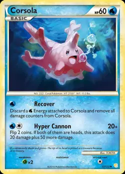 Pokemon Corsola (37/141) HeartGold & SoulSilver LP - Image 1