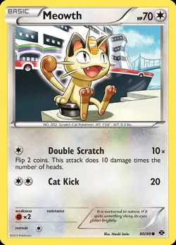 Pokemon Meowth (80/121) Next Destinies LP REVERSE HOLO - Image 1
