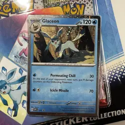 Pokemon Prismatic Evolutions Tech Sticker Collection Sealed Glaceon - Image 3