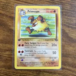 Pokemon TCG Primeape Jungle 43/64 Regular 1st Edition Uncommon LP - Image 1