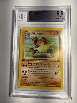 1999 Pokemon Jungle 1st Edition #43 Primeape U 8.5 Beckett Graded - Image 1