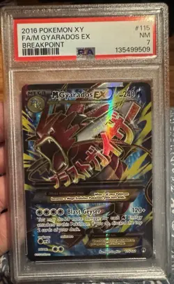 Pokemon TCG PSA 7 M Gyarados EX Full Art Holo Card 115/122 Breakpoint - Image 2