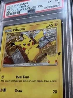 Pokemon Pikachu TCG Holo Card 25/25 McDonald's 2021 Promo PSA 6 Ex-MT - Image 2