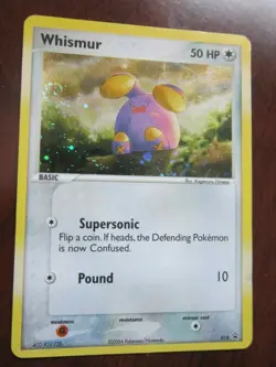 WHISMUR HOLO POKEMON CARD 019 BLACK STAR PROMO W/ SWIRL LIGHTLY PLAYED EX+ - Image 1
