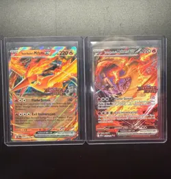 Team Rocket's Moltres ex 229/182 Stamped Promo Destined Rivals - 2 Card Lot - Image 1